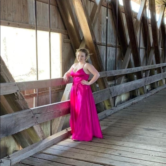 Blondie Nites Cross Back Prom Dress - Picture 4 of 5